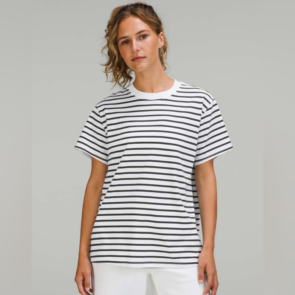 lululemon athletica Black and White Striped Top